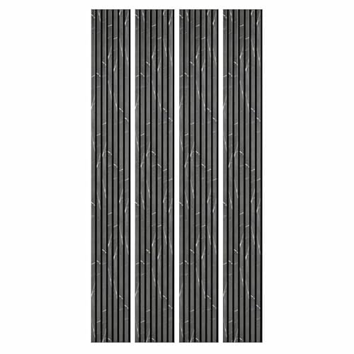 Lot de 4 Panneaux tasseaux Bois 250 x 30 x 1,9 cm - décor marbre Noir/Feutrine Noir - 3m²