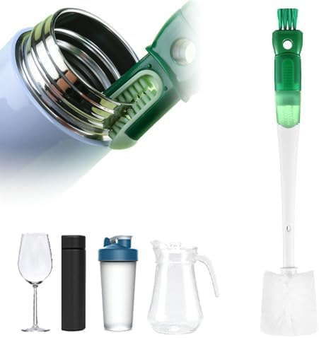 Multifunktionale Flaschenbürsten Reinigungsbürste,Straw Cleaner, Cleaning Brushes for Small Spaces Water Bottle Cleaning Brush,Reinigungsbürste für Wasserflaschen Babyflaschen Trinkgläser (Grün)