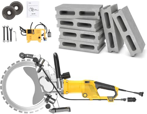 Wall Chaser Concrete Cutter, 5000W Concrete Cutting Saw, Electric Groove Cutting Saw for Concrete, Stone, Brick, Tile, 290mm Cutting Depth,110V