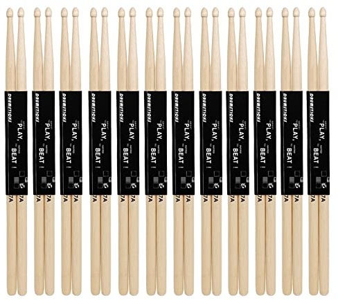7A - Baquetas para adultos y niños, baquetas de madera clásicas, accesorios de percusión, conciertos, regalos, juego de baquetas con bolsa