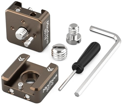 MINIFOCUS Cold Shoe Mount(2 Pack), 1/4-20 Screw with Locating Pins Compatible for ARRI Standard Mounting Points, with 3/8-16 Adapter for Camera Cage Flash LED Monitor Microphone