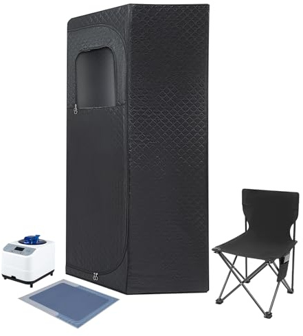 sauna a vapore mobile 3 l, sauna a casa con generatore di vapore, telecomando e sedia per sauna, sauna per la casa, temperatura e tempo regolabili