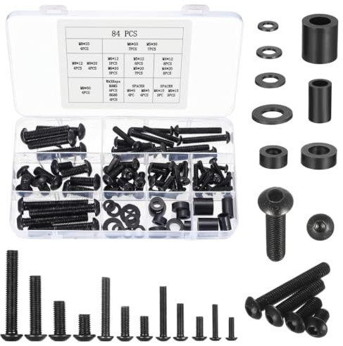 Juego de 84 tornillos VESA, tornillos de montaje en pared para televisores M4, M5, M6, M8, tornillos universales para televisores, accesorios de TV, soporte de monitor de hasta 80 pulgadas, con