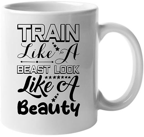 Entraîne-Toi Comme Une Bête, Sois Belle, Citation Sur L'Entraînement Mug À Café Céramique Tasses À Thé Élégantes Tasse À Café Pour Cuisine Espresso Lait 330Ml