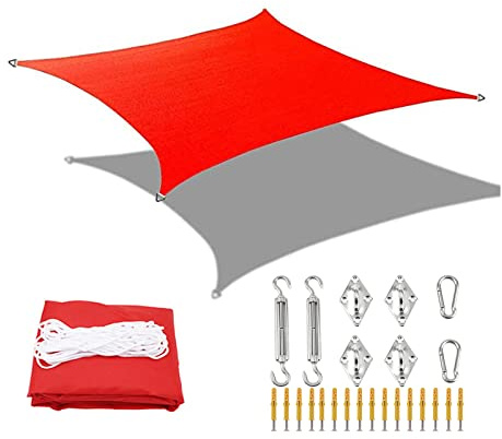 Sun Shade Sail Rectangle 2x3m 3x5m Garden Shelter 95% UV Block Sunscreen Awning Canopy with Fixing Kit Waterproof Weather Resistant for Outdoor Patio Yard Balcony -