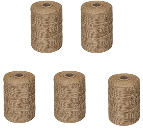 Aundhegrtt 5X 200M/ Roll 2mm Jute Twine Natural Thick Brown Twine for Home Gardening Plant Picture Hanger Industrial Packing String