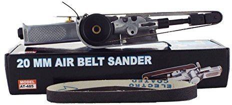 20mm Air Belt Sander Lever Throttle For Feature Control 3 Grit Sanding Belts P60/P80/P120 Suitable For Jobs In Narrow Spaces Fine Sanding In Wood-Working/Plastic/Aluminum/Metal & Furniture polishing