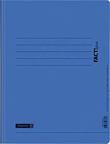 Baier & Schneider Brunnen 102010630, Schnellhefter für A4, Hochwertiger Pressspankarton 375 g/m², 0, 4 mm dick, Fact!Plus, 25 Stück blau