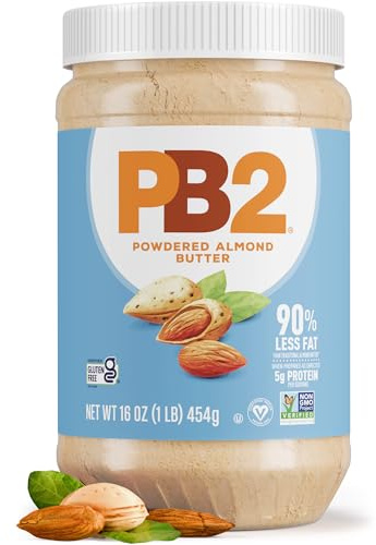 PB2 Powdered Roasted Almond Butter, 16oz Low-Fat Vegan Almond Powder, Low Carb Nut Butter, Non-GMO, Gluten Free, Kosher