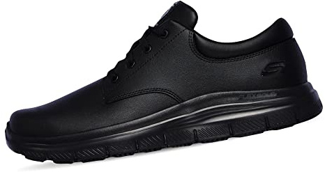 Skechers Hombre Flex Advantage Sr Fourche Casual Shoes, Black Leather, 45.5 EU