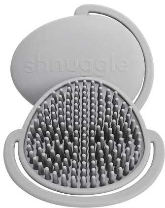 Shnuggle Cradle Cap Brush – Super Soft Silicone Baby Scalp Brush & Comb for Gentle Cradle Cap Treatment, Newborn Bath & Shampoo Accessory | Grey