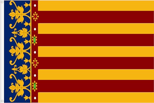 BANDERA DE VALENCIA. SENYERA BLAVA VALENCIA. CALIDAD RASO ESTANDAR. TAMAÑO GRANDE 150X90