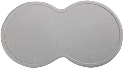 Anawakia Napfunterlage Silikon Futtermatte Wasserdicht Anti Rutsch Tiernahrung Matte für Hunde und Katzen Fütterungsmatte Silikonmatte Fressnapfunterlage 48 x 27 cm (Grau)