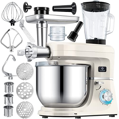 KESSER® Robot da cucina universale 3 in 1 K-KM 3000 con tritacarne Impastatrice multifunzionale Miscelatore da 5,5 l con 3 strumenti di miscelazione Strumenti per miscelare Spremiagrumi, crema