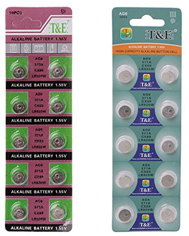 LANCHEN 10 PZ Batteria Alcalina AG6 1.55 V Pulsante A Bottone 371 SR920SW LR920 SR927 171 370 L921 LR69 SR920 Batterie per Orologi