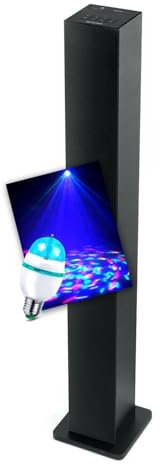gef-roy Tour de Son HiFi, Muse M-1050 BT Enceinte d'intérieur Bluetooth USB 20W Noir, Ampoule DIAMS LED