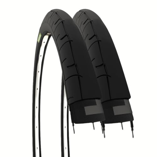 2 pneus 700 x 23C (23-622) Couverture pour vélo de Course Fixe Adulte, Noir