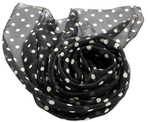 Prettystern leicht Seidenschal Polka Dots Punkte gepunktet Sommerschal Silk Scarf