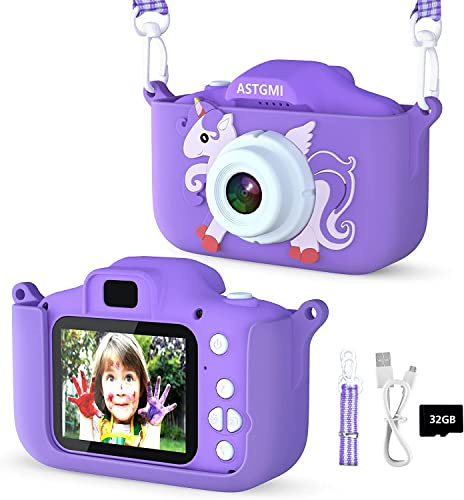 ASTGMI Kinder Kamera,2.0”Display Digitalkamera,Geschenke für 3 4 5 6 8 7 9 10 11 12Jahre Jungen mädchen,1080P HD Anti-Drop Fotoapparat Kinder für Geburtstagsgeschenk Weihnachten Spielzeug Purple