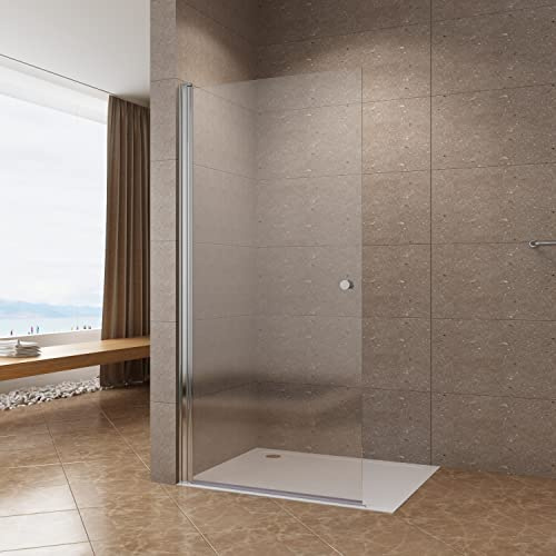 Duschabtrennung Duschwand Glas 70 x 197 cm Walkin Dusche Duschtür rahmenlos Drehtür Schwingtür begehbare Glaswand Echtglas 6 mm klar mit Nanobeschichtung | ohne Magnetprofil-Set | ohne Duschwanne
