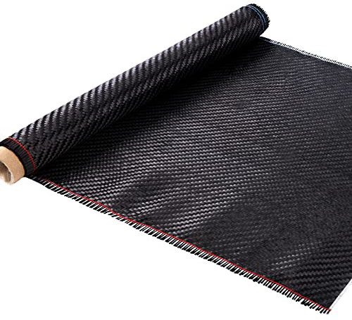 Kohlefaser Folie, 127x30cm Kohlefasergeweberolle Schwarzes Vinyl-Kohlefaserblatt für Boote Autos Betonwände Keller Heimwerkerprojekte