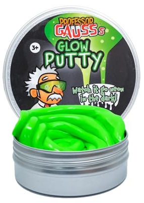 Professor Gauss Glow In The Dark Magic Putty for Kids, Boy, Girl, Science, Learning, and Fun - Glowing Green GOO