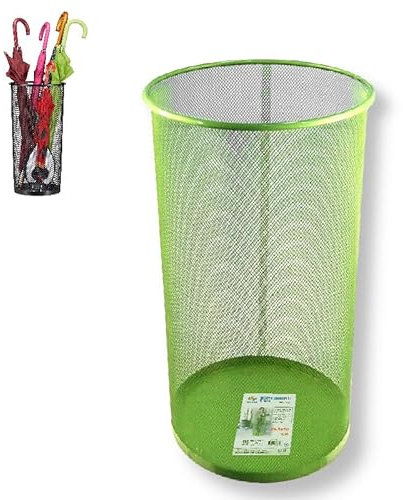 Oceano Portaombrelli in Metallo per Ingresso di Casa, Contenitore Cilindro Alto Porta Ombrelli Design Moderno in Rete Metallica, per Interno, Esterno, Casa e Ufficio (Verde)