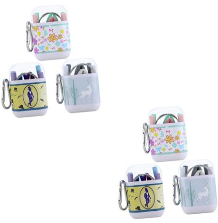 NIYANGLE 6 Set Paglia Pieghevole Cannucce Frullate Abito Cannuccia Portatile Cannuccia in Silicone Pieghevole Riutilizzabile Frappè Scatola Di Capsule