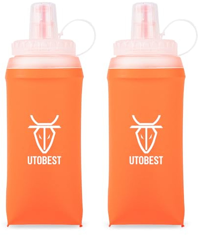 UTOBEST Soft Flask Laufwasserflasche, zusammenklappbar, für Trailrunning, Trinkrucksack, Wandern, Radfahren, Klettern, 350 ml