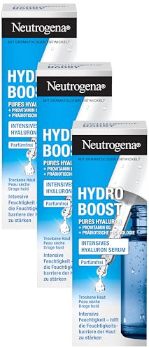 Neutrogena Hydro Boost Hyaluron Konzentrat (15ml), Gesichtspflege Mit 2 Formen Von Hyaluronsäure, Provitamin B5 & Präbiotischer Technologie, Spendet Intensive Feuchtigkeit (Packung mit 3)