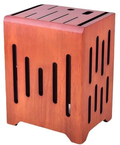 TT-YEC Porte-Couteau En Bois Massif, Places De Grande Capacité 7 Couteau, Ventilation À 360 °, Porte-Couteau De Comptoir De Cuisine, Boîte De Rangement Universelle Au Couteau,Rouge