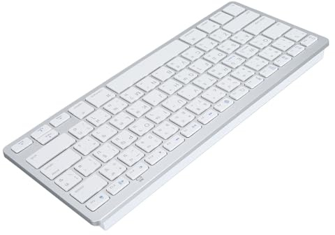 Trådlöst Bluetooth-Tangentbord, Tyska/Franska/Spanska/Italienska Engelska Tvåspråkiga Tangentbord, Ultratunt Tangentbord med Saxben, Ergonomiskt Tangentbord för Bärbar (Thai)