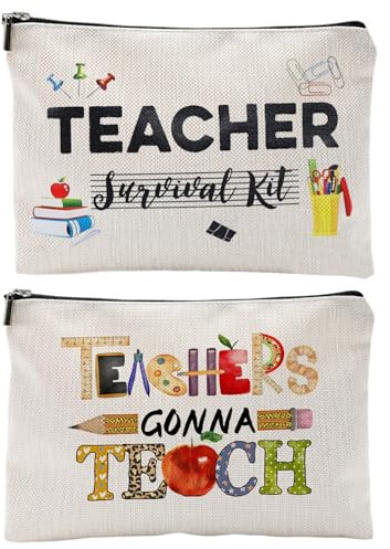 EHDWXVZM 2 Stück Lehrer-Geschenktasche, Lehrer-Make-Up-Tasche, Lehrer-Abschlusstasche, Lehrerartikel-Aufbewahrungstasche, Lehrertasche