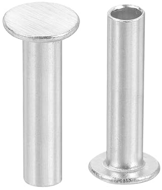 QUARKZMAN 50 Stück Halbhohlnieten 5mm x 18mm Aluminium Silber | Flachkopf Halbhohle Nieten Metallniete, Für Industrie Haushaltsreparatur Befestigung