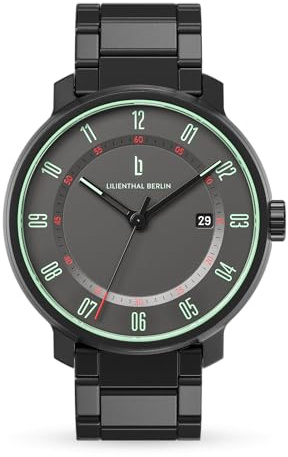Lilienthal Berlin Neolux Automatik Uhr Grey Mint – hochwertige Herrenuhr aus blauem Chirurgenstahl mit einem Automatikwerk & Saphirglas – 42,5 mm