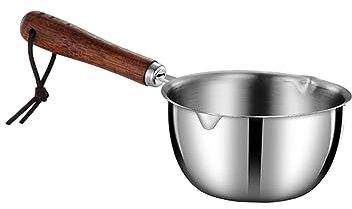 JLBopqaz Sartén para Calentar Mantequilla, Cacerola pequeña, Olla para Leche con Dos caños, cafetera turca para Alimentos para niños, 120 ml (120 ml)