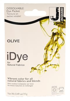 Jaquard IDYE Olive Stofffarbe für natürliche Stoffe und Kleidung – kein Durcheinander Sachet