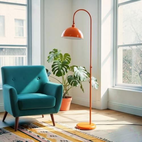 bamyum Gorkiede Stehlampe Metall, E27, verstellbarer Schirm, 30cm, Wohnzimmer Schlafzimmer, Orange