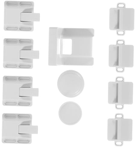 BESPORTBLE Magnetische Sicherheitsverriegelung für Kühlschranktüren und Schrankschubladen Kindersicherung Einfache Installation ohne Werkzeug Weiß