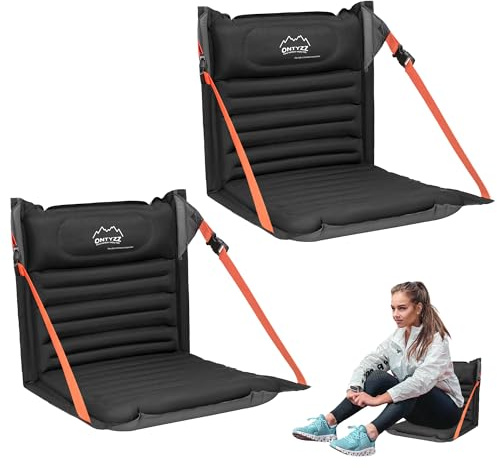 ONTYZZ Inflatable Cushion Stadium Seats with Adjustable Backrest Lightweight Floor Chair Portable Outdoor Folding Chairs for Picnic Concerts Garden Balcony Fishing Camping Chairs