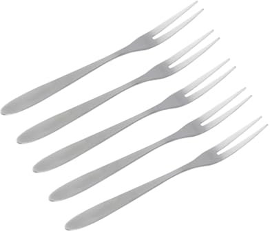 HOLIDYOYO 5 Pezzi forchetta da frutta in acciaio inox forchetta di frutta Forchette per torte