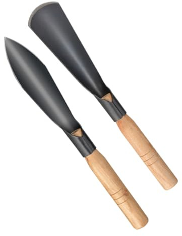 Pelle à creuser, pelle de jardin en bois, ensemble de 2 pelles à truelle de jardin, pelle en métal, manche en bois, outils de jardinage à main for la plantation, le repiquage, le désherbage