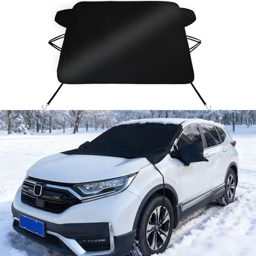 UKTOP Car Frost Cover for Winter Anti Ice Snow Frost Wind Dust, Waterproof Windscreen Cover Upgrade 600D Oxford Car Windshield Cover Protect Car Fit Pickup Truck&Van car accessories (70.8in*47.2in)