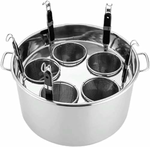 WDWDW Multifunktionale Suppe mit Sieb, Werkzeug zum Kochen von Nudeln mit Körben für Siebe, Töpfe für Pasten, Topf für Edelstahlnudeln mit einem Siebkorb