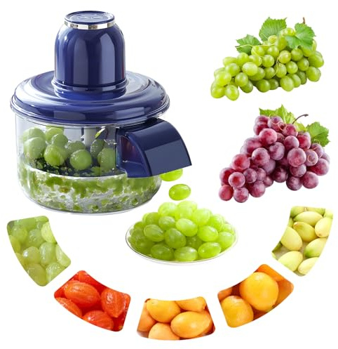 Éplucheur Electrique de Raisin, Machine Automatique Electrique d'Epluchage d'Ail, Rechargeable, Outil d'élimination de la Peau de Fruits pour les Cerises, les Tomates(bleu)