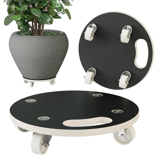 Bamworld Plant Caddy with Wheels 15 Inch Heavy Duty Rolling Plant Stand for Large Potted Plants 550 lbs Capacity Plant Dolly with Wheels Plant Rollers Base for Indoor Outdoor Large Planter Flower Pot