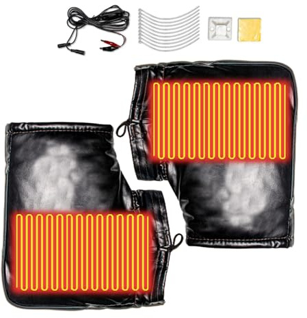 Fundas De Manillar Para Moto De Invierno,Manoplas Calefactables 12V | Guantes Para Manillar De Moto Impermeables Con Temperatura Constante - Para Invierno Conducción En Nieve ATV Escúter Ciclismo