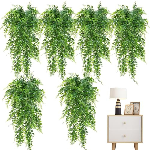 Edera artificiale | 6 pezzi Realistico Estetica Parete Verde | Foglie di edera | per interni ed esterni camera da letto Camera da letto Recinzione Privacy Ragazze