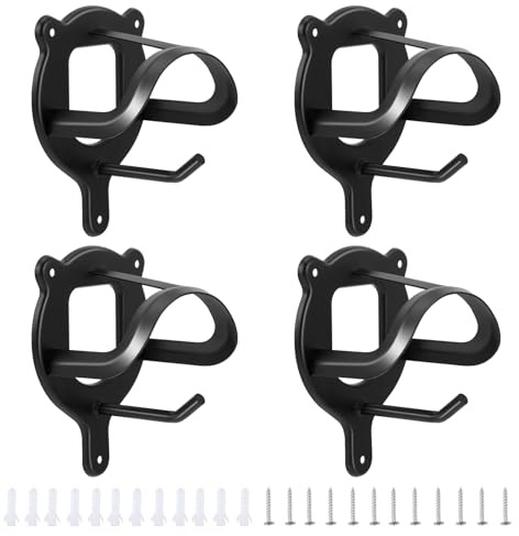 4er Set Trensenhalter Schwarz aus Metall 4er Set Pferdezubehör mit Erweiterter Aufbewahrungskapazität Sattelhalter aus Hochwertigem Metall mit Zusätzlichen Haken für Stall, Garage und Haushalt