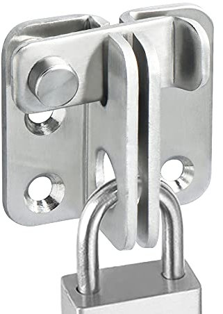 SAYAYO Türriegel Edelstahl Riegelschloss Klein Schlossriegel Abschließbar mit Vorhängeschloss Loch Riegel für Tor, Fenster, Zaun, Nach Links öffnen, EMS3001